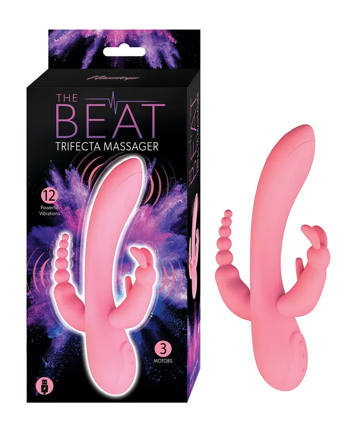 The Beat Vibrators The Beat Trifecta Rechargeable Silicone Multifunction Rabbit Vibrator Pink The Beat Vibrators The Beat Trifecta Rechargeable Silicone Multifunction Rabbit Vibrator Pink