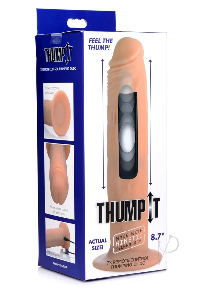 Thumpit Female Sex Toys Thump It Rechargeable Silicone Thumping Large 87in Dildo with Remote Control Vanilla Thumpit Female Sex Toys Thump It Rechargeable Silicone Thumping Large 87in Dildo with Remote Control Vanilla