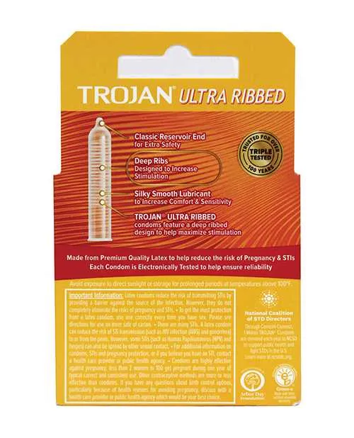 Trojan Male Sex Toys Trojan Condom Stimulations Ultra Ribbed Lubricated 3 Pack Trojan Male Sex Toys Trojan Condom Stimulations Ultra Ribbed Lubricated 3 Pack