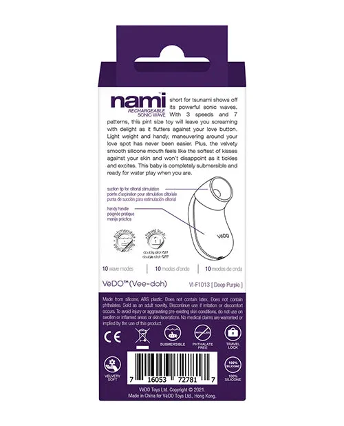Vedo Vibrators VeDO Nami Rechargeable Sonic Vibe Deep Purple