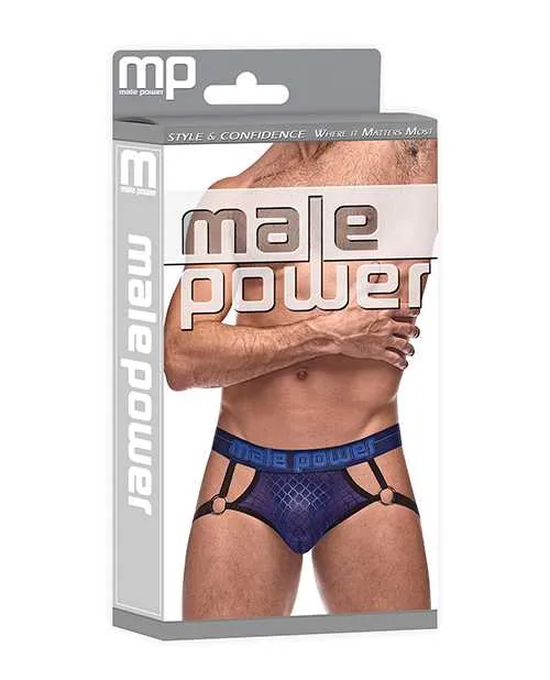 Vibrators Male Power Diamond Mesh Jock Ring Blue SM Vibrators Male Power Diamond Mesh Jock Ring Blue SM