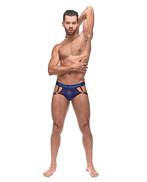 Vibrators Male Power Diamond Mesh Jock Ring Blue SM Vibrators Male Power Diamond Mesh Jock Ring Blue SM