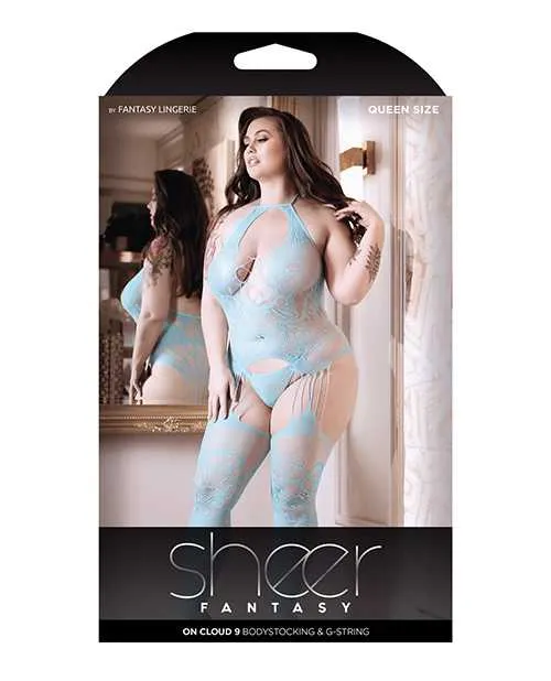 Vibrators Sheer Fantasy Sheer Fantasy Halter Neck Floral Lace Gartered Bodystocking Panty Light Blue QN Vibrators Sheer Fantasy Sheer Fantasy Halter Neck Floral Lace Gartered Bodystocking Panty Light Blue QN