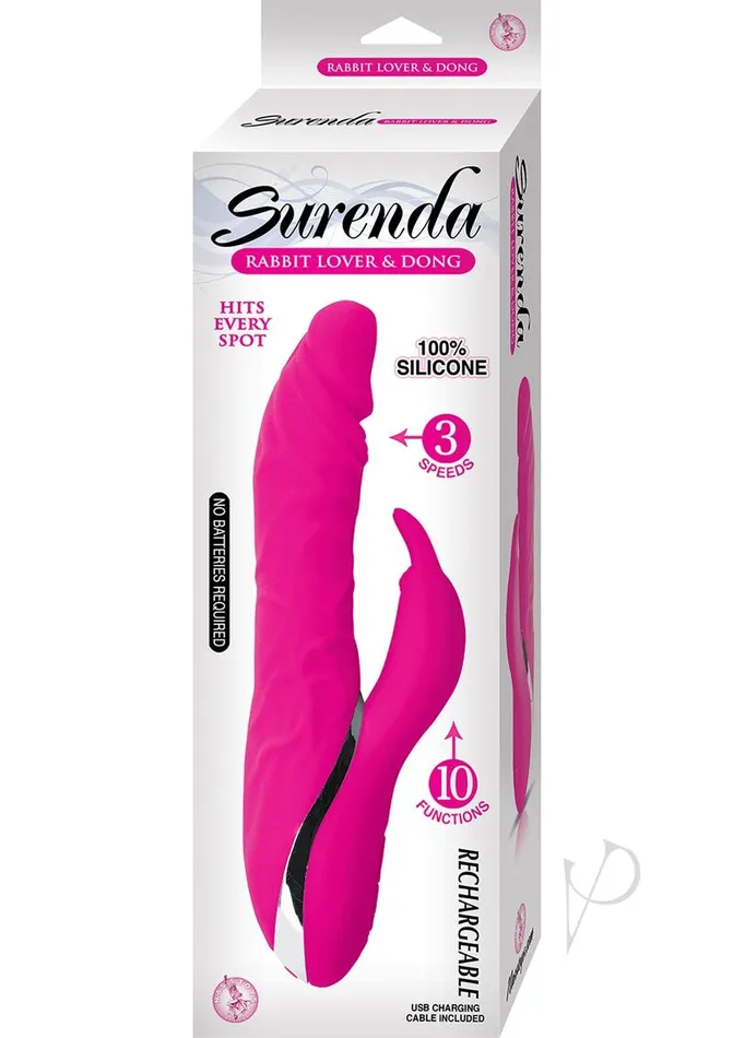 Vibrators Surenda Surenda Rabbit Lover and Dildo Rechargeable Silicone Rabbit Vibrator Pink Vibrators Surenda Surenda Rabbit Lover and Dildo Rechargeable Silicone Rabbit Vibrator Pink