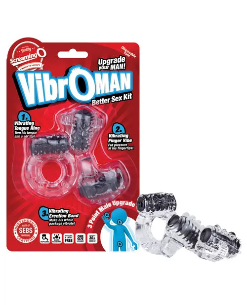 VibrOman Better Sex Kit 3 per Pack BlackClear Screaming O Anal