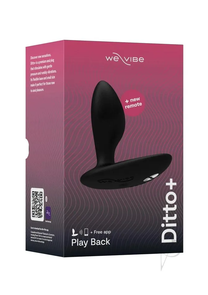 We Vibe Female Sex Toys WeVibe Ditto App Compatible Vibrating Rechargeable Silicone Butt Plug with Remote Control Satin Black We Vibe Female Sex Toys WeVibe Ditto App Compatible Vibrating Rechargeable Silicone Butt Plug with Remote Control Satin Black