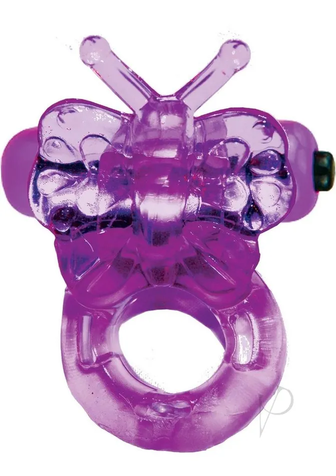 Wet Dreams Purrfect Pets Buzzy Butterfly Silicone Stimulator with Vibrating Bullet Purple Female Sex Toys