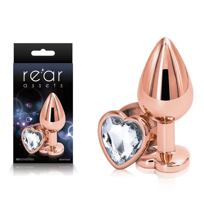 Wild Night Fantasies Anal Rear Assets Rose Gold Heart Medium Butt Plugs