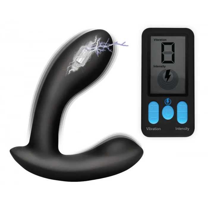 Zeus Electrosex Male Sex Toys EStim Pro Silicone Vibrating Prostate Massager with Remote Control