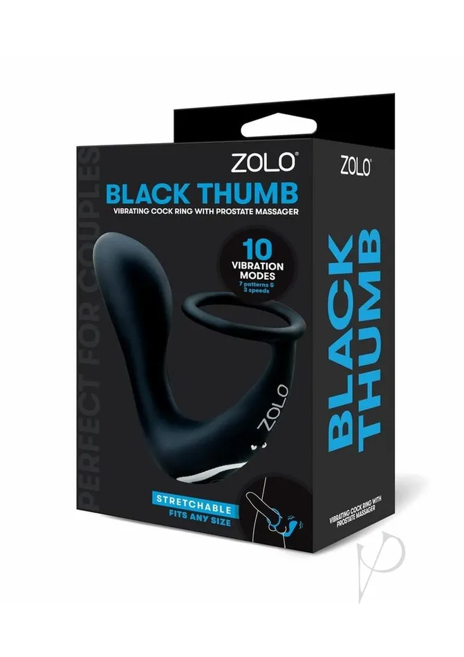 Zolo Anal Zolo Black Thumb Silicone Rechargeable Prostate Massager