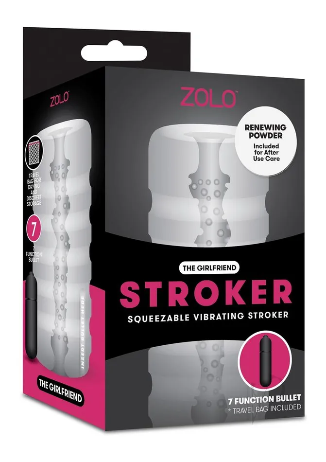 Zolo ZOLO The Girlfriend Stroker Squeezable Vibrating Masturbator with Bullet Clear Male Sex Toys Zolo ZOLO The Girlfriend Stroker Squeezable Vibrating Masturbator with Bullet Clear Male Sex Toys