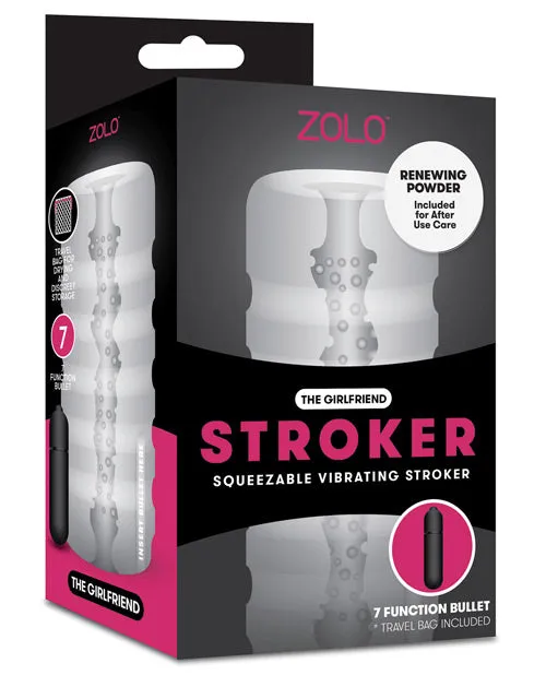 Zolo ZOLO The Girlfriend Stroker Squeezable Vibrating Masturbator with Bullet Clear Male Sex Toys