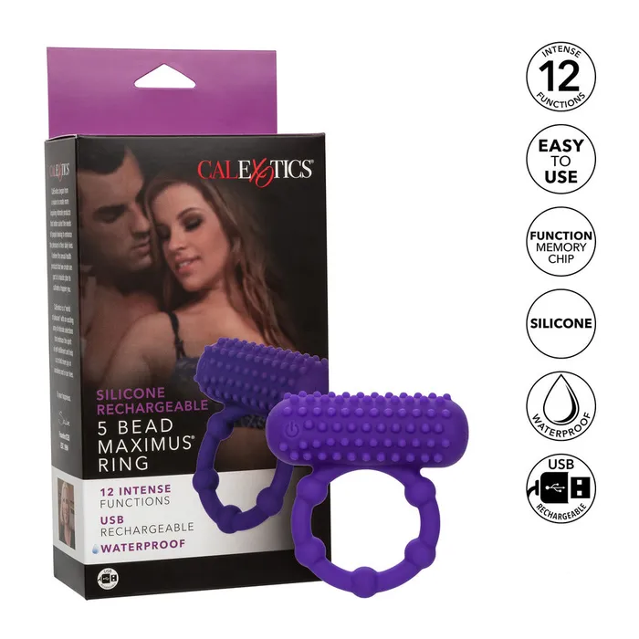 5 Bead Maximus Rechargeable Cock Ring California Exotic Male Sex Toys