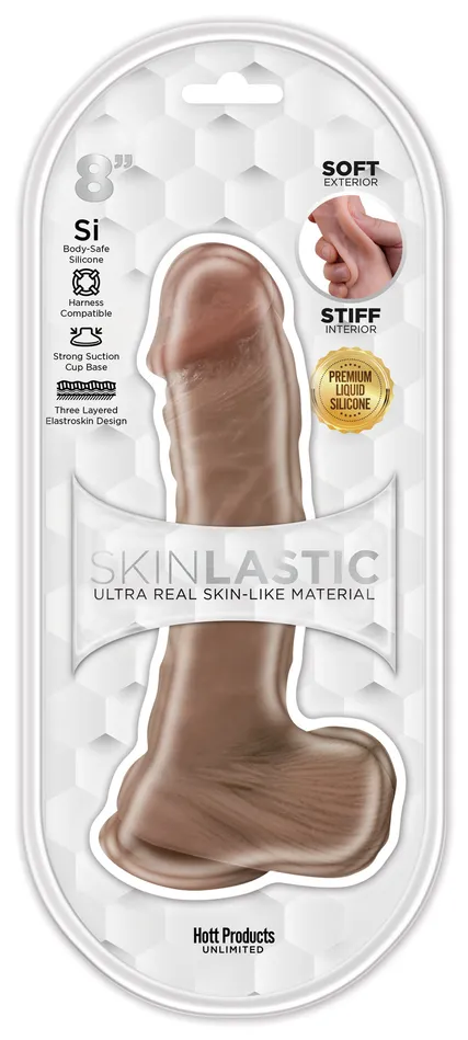 Anal Hott Products Skinsations Skinlastic Sliding Skin Dildo 8Inch With Suction Base Anal Hott Products Skinsations Skinlastic Sliding Skin Dildo 8Inch With Suction Base