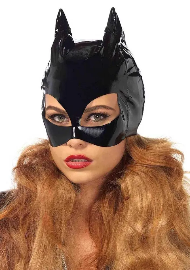 Anal Leg Avenue Vinyl Cat Mask Black