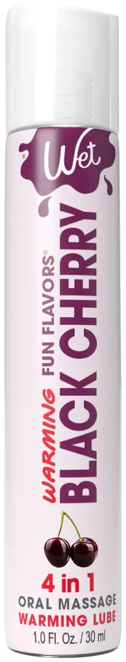 Anal Wet Wet Warming Fun Flavors Black Cherry 4 in 1 Lubricant 1 Oz