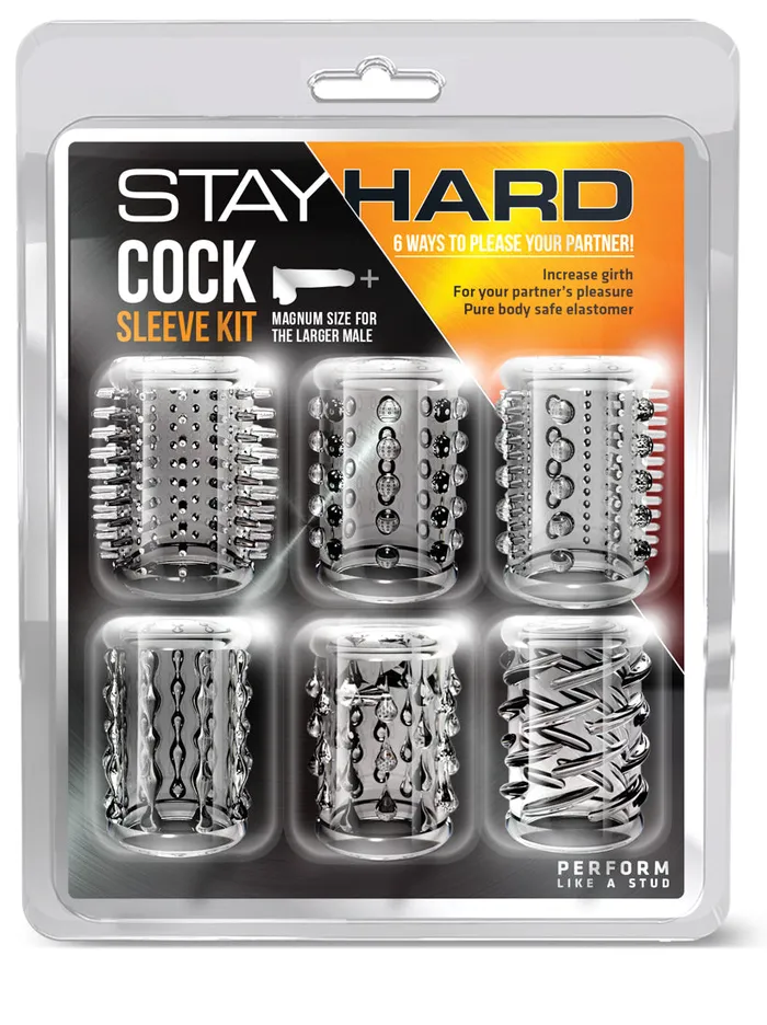 Blush Dildos Stay Hard Cock Sleeve Kit Clear