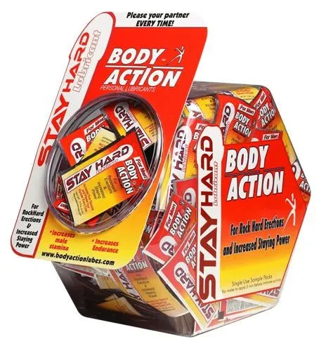 Body Action Vibrators Stay Hard Pillow Packs Jar144 Count
