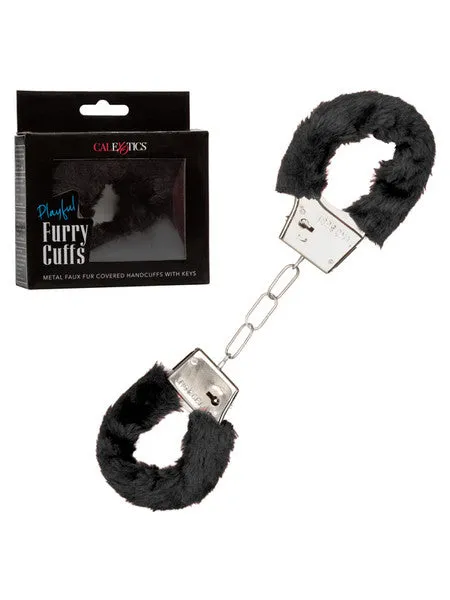 CalExotics Anal Playful Furry Cuffs Black