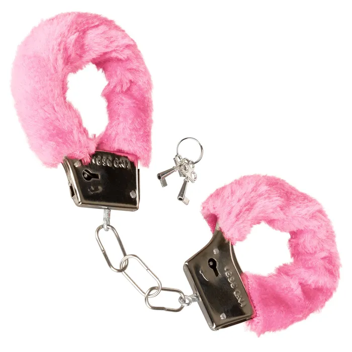CalExotics Vibrators Playful Furry Cuffs Pink