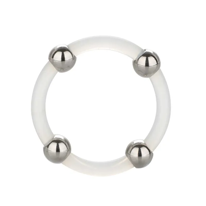 California Exotic Male Sex Toys Steel Beaded Silicone Ring Large