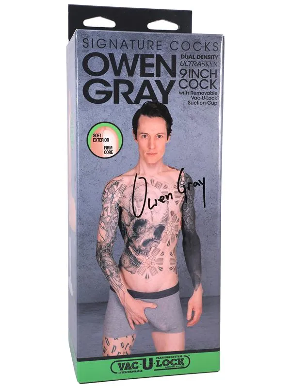 Dildos Doc Johnson Signature Cocks Owen Gray 9 Inch ULTRASKYN Cock with Removable Vac U Lock Suction Cup