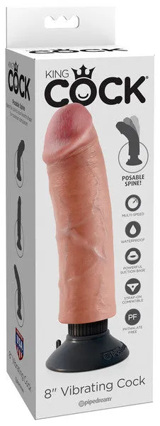 Dildos King Cock 8 in Vibrating Cock Flesh Pipedream Products