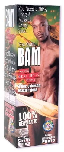 Doc Johnson Dildos Bam Huge 13 Inch Realistic Cock With Removable VacULock Suction Cup