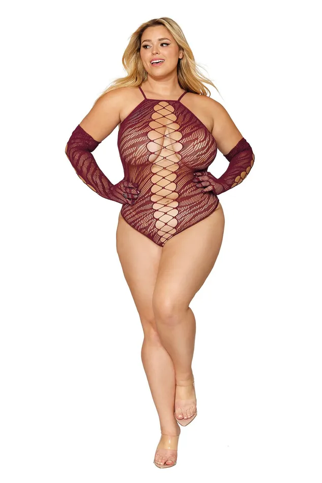 Dreamgirl Male Sex Toys Teddy and Gloves Queen Size Burgundy