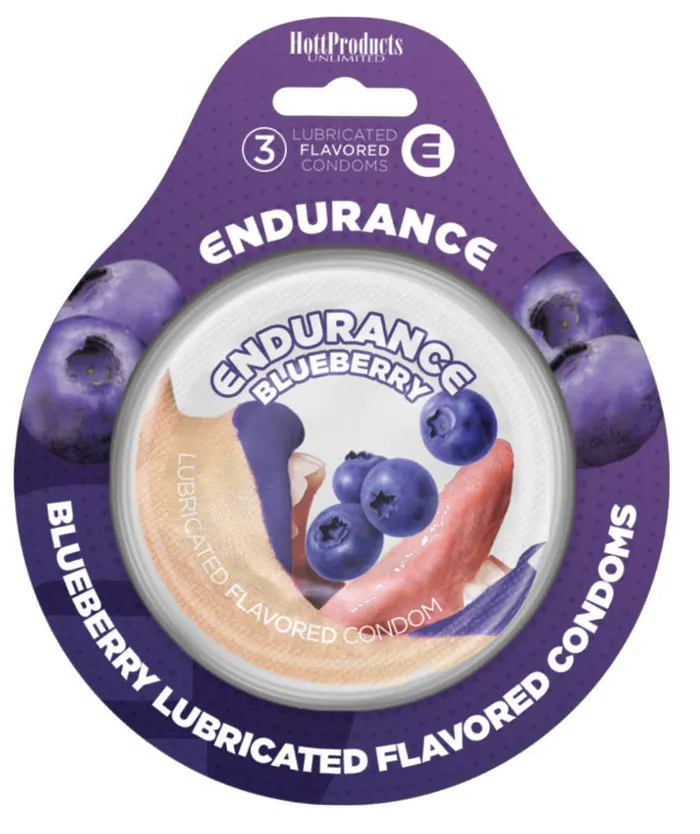 Endurance Condoms Blueberry 3 Pack Hott Products Enhancers