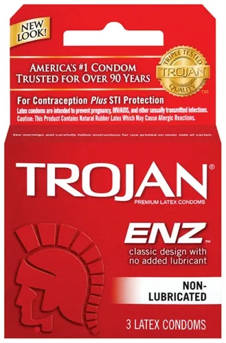 Enhancers Trojan Enz NonLubricated Condoms 3 Pack Trojan Condoms