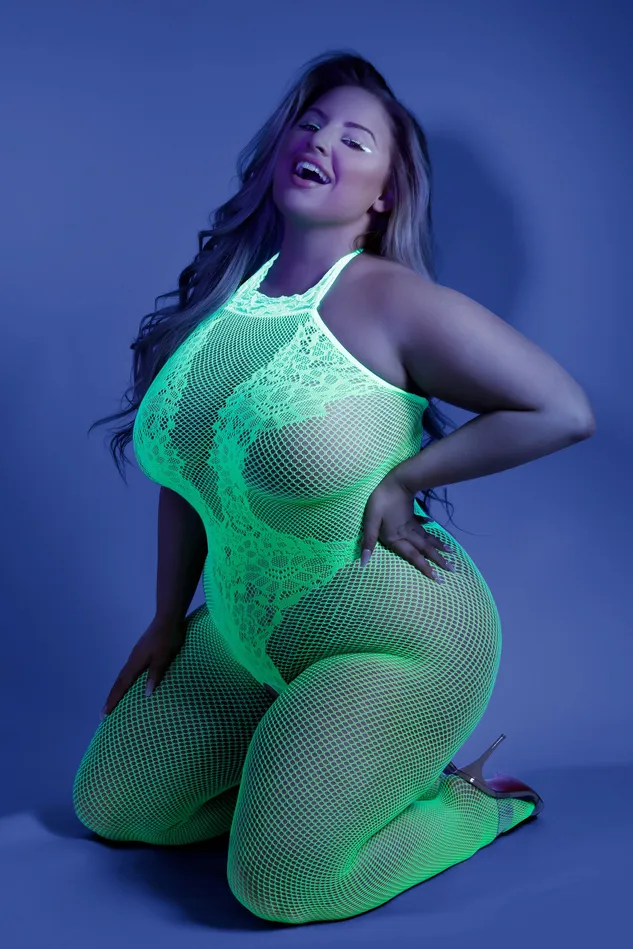 Fantasy Lingerie Bodystockings Playsuits Moonbeam Crotchless Bodystocking Queen Neon Green Fantasy Lingerie Bodystockings Playsuits Moonbeam Crotchless Bodystocking Queen Neon Green