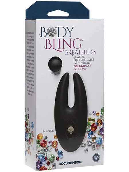 Female Sex Toys Body Bling Breathless Mini Vibe in Second Skin Silver Doc Johnson