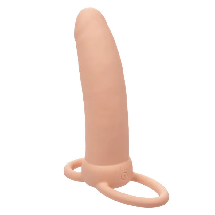 Female Sex Toys CalExotics Performance Maxx Rechargeable Thick Dual Penetrator Ivory