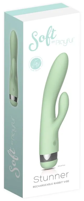 Female Sex Toys Playful Soft by Playful Stunner Rechargeable Rabbit Vibrator Mint Female Sex Toys Playful Soft by Playful Stunner Rechargeable Rabbit Vibrator Mint