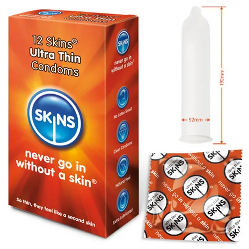 Female Sex Toys Skins Condoms Ultra Thin 12 Pack Skins Condoms