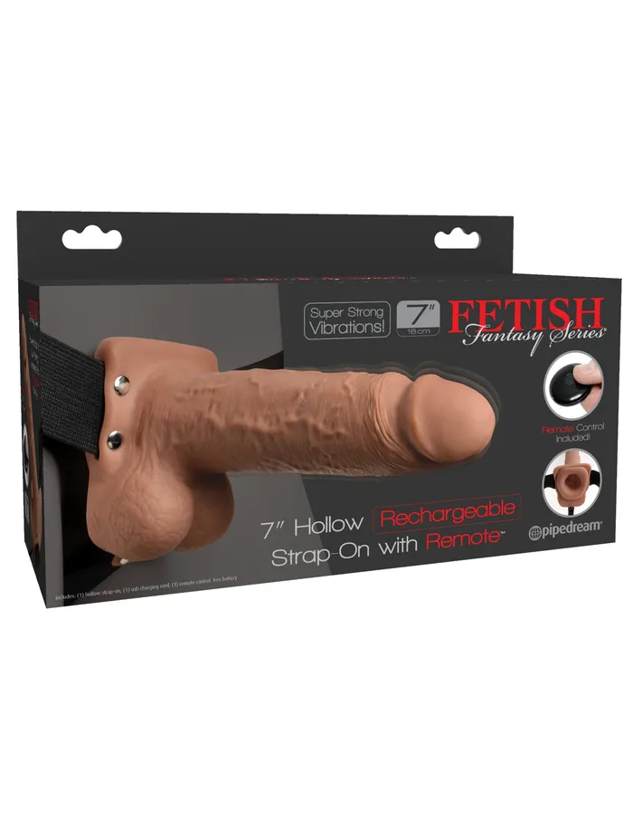Fetish Fantasy Series 7 Inch Hollow Rechargeable Strapon With Remote Tan Pipedream Female Sex Toys Fetish Fantasy Series 7 Inch Hollow Rechargeable Strapon With Remote Tan Pipedream Female Sex Toys
