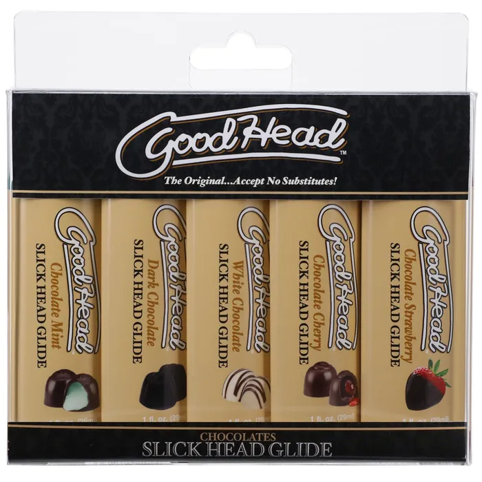 Goodhead Slick Head Glide Chocolate 5 Pack 1 Fl Oz Doc Johnson Enhancers