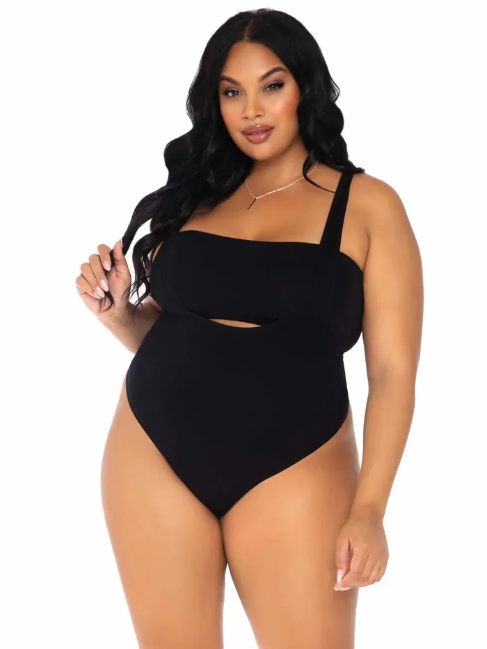 Leg Avenue Anal 2 Pc Bandeau and Suspender Bodysuit 1x2x Black