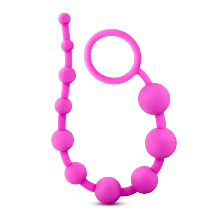 Luxe Silicone 10 Beads Fuchsia Blush Anal