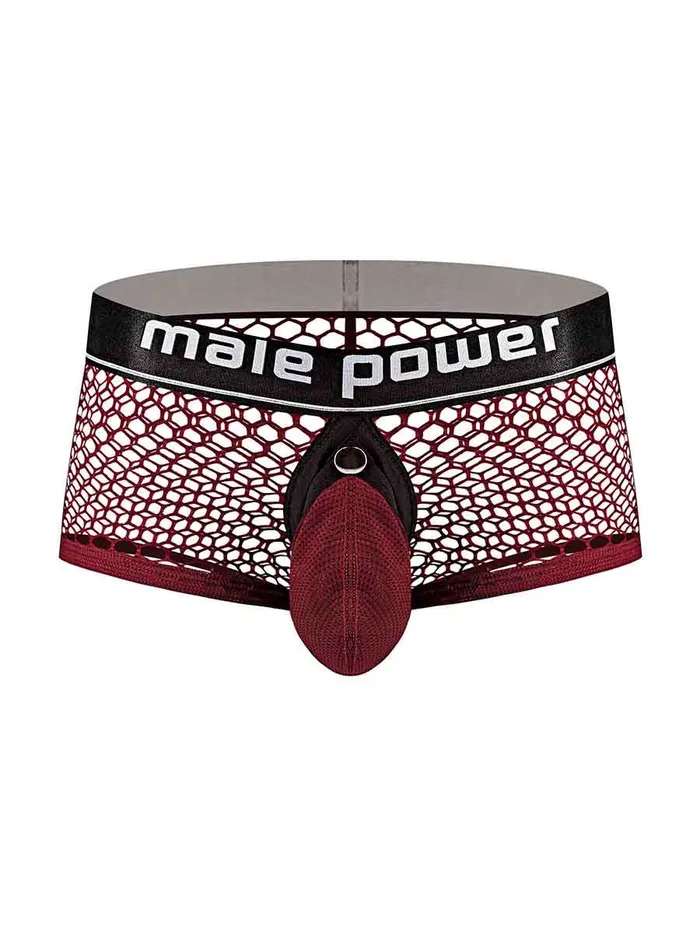 Male Power Male Sex Toys Cock Pit Net Mini Cock Ring Short Large Burgundy