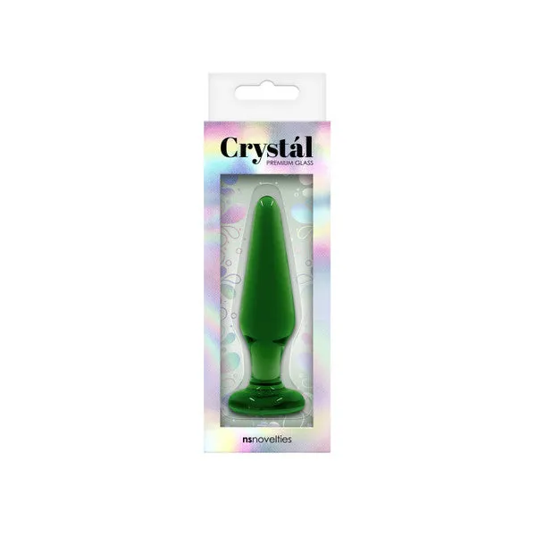 Male Sex Toys Crystal Tapered Plug Medium Green NS Novelties