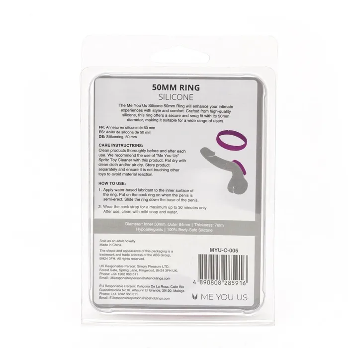 Male Sex Toys Me You Us Me You Us Silicone 50mm Ring