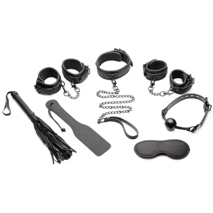 Master of Kink 10 Piece Deluxe Bondage Set Black XR Brands Master Series Couples Master of Kink 10 Piece Deluxe Bondage Set Black XR Brands Master Series Couples