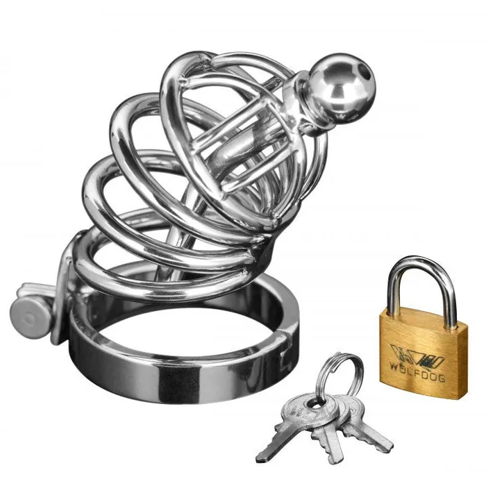 Master Series Male Sex Toys Asylum 4 Ring Locking Chastity Cage