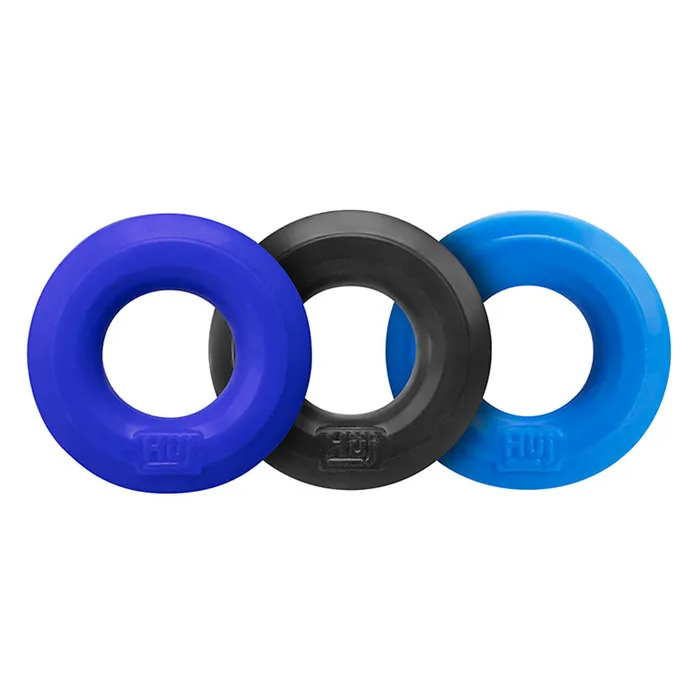 Oxballs Hunkyjunk Huj3 CRing 3 Pk Blue Multi Vibrators