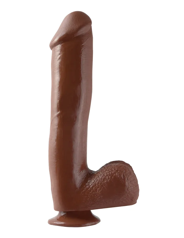 Pipedream Dildos Basix Rubber Works 10 Inch Dong With Suction Brown