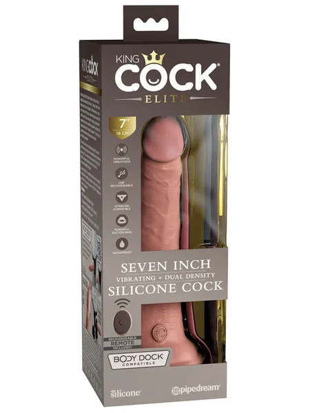 Pipedream Products Female Sex Toys King Cock Elite 7 in Vibrating Silicone Dual Density Cock with Remote Light Pipedream Products Female Sex Toys King Cock Elite 7 in Vibrating Silicone Dual Density Cock with Remote Light