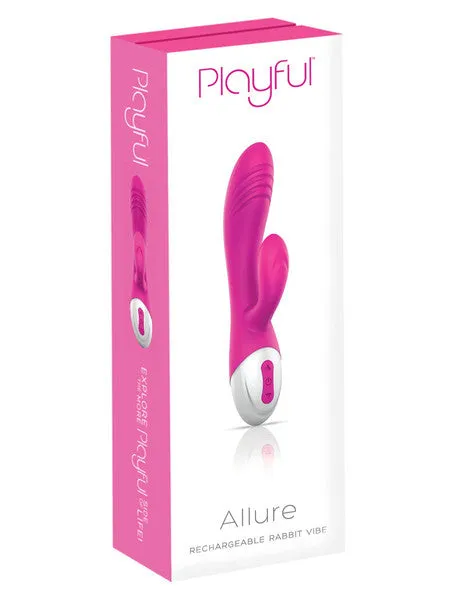 Playful Allure Rabbit Vibrator Pink and Chrome Playful Vibrators