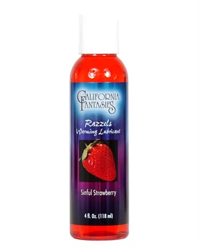 Razzels Warming Lubricant Sinful Strawberry 4 Oz Bottle California Fantasies Lubricants Razzels Warming Lubricant Sinful Strawberry 4 Oz Bottle California Fantasies Lubricants